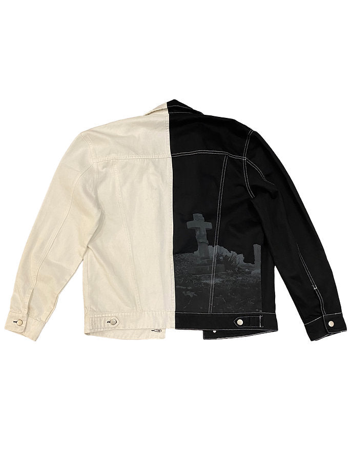 Black & White Split Denim Jacket