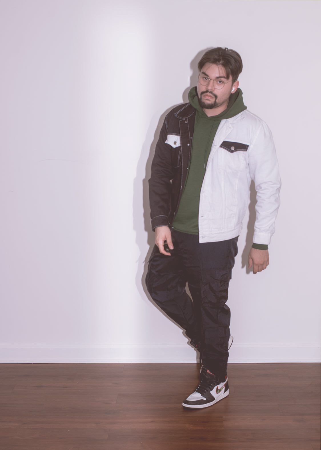 Black & White Split Denim Jacket