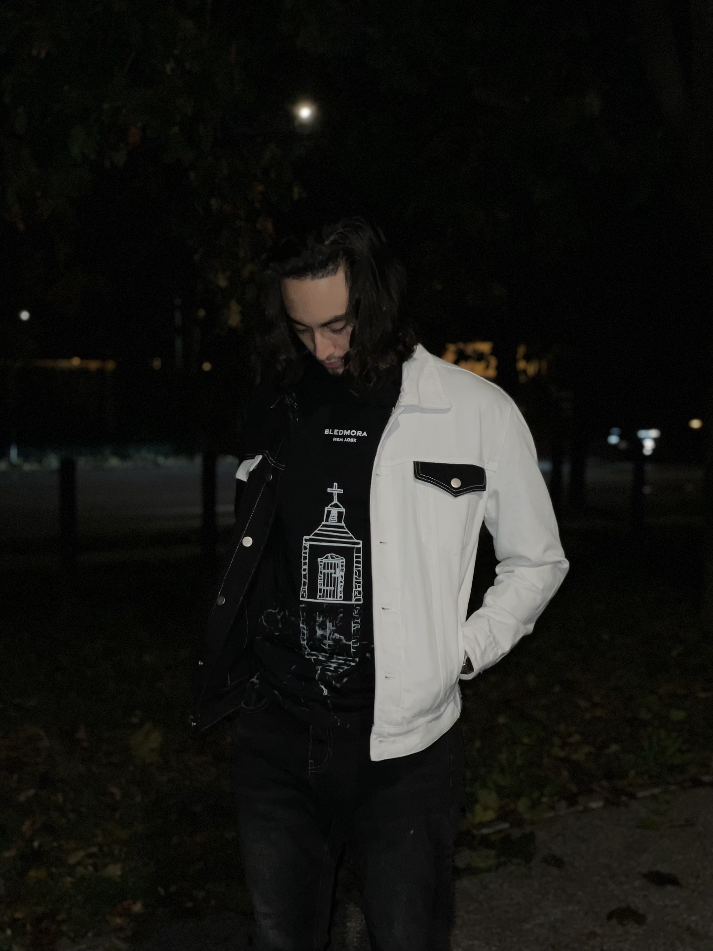 Black & White Split Denim Jacket