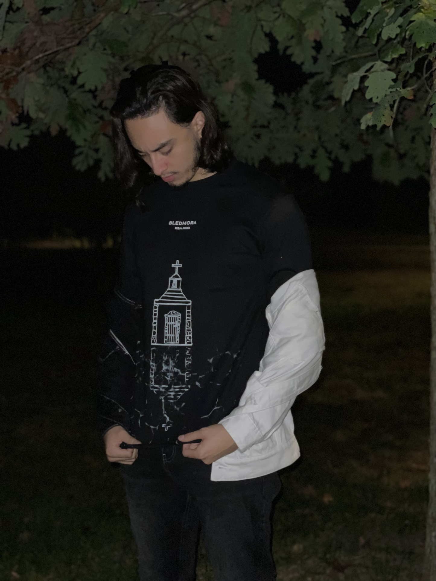 Church Reflection Black Tee