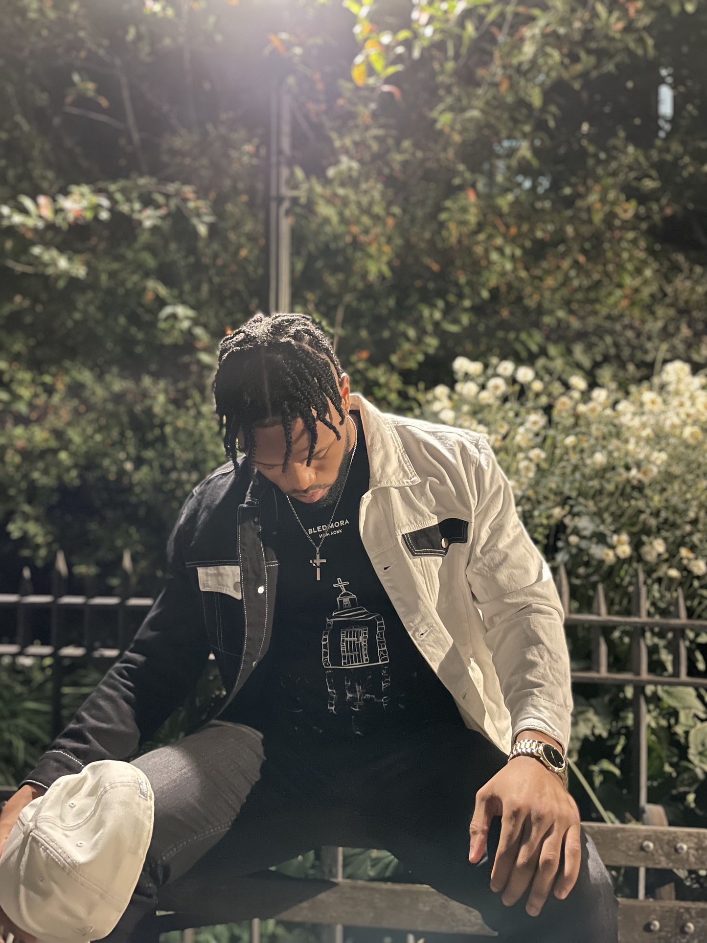 Black & White Split Denim Jacket