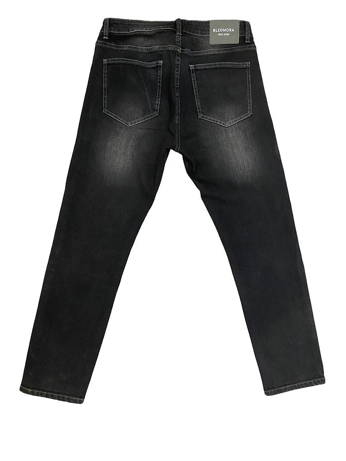 Black Denim Jeans White Washed