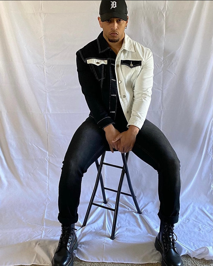 Black Denim Jeans White Washed