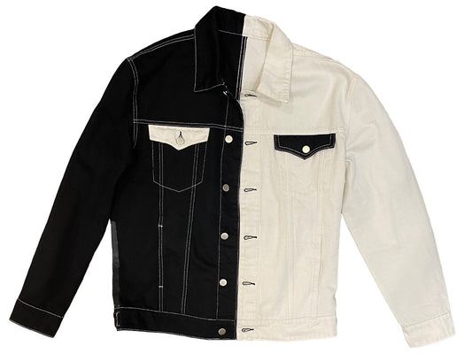 Black & White Split Denim Jacket
